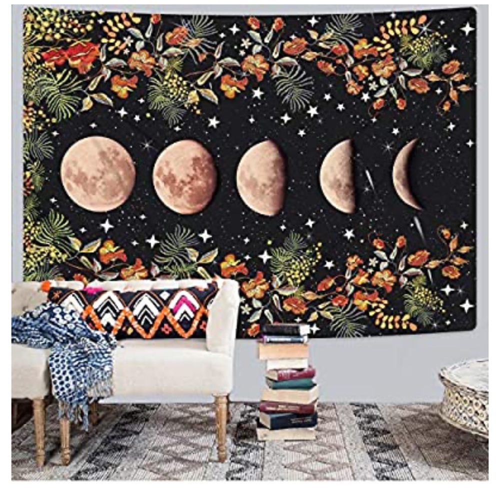 Moonlit Garden Tapestry, Moon Phase Tapestries new - Picture 1 of 4